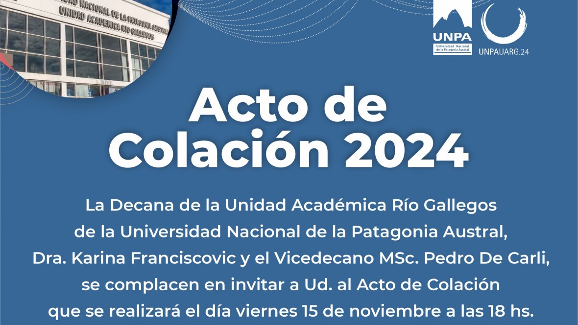 95 nuevos profesionales recibirán su título en la Unidad Académica Río Gallegos