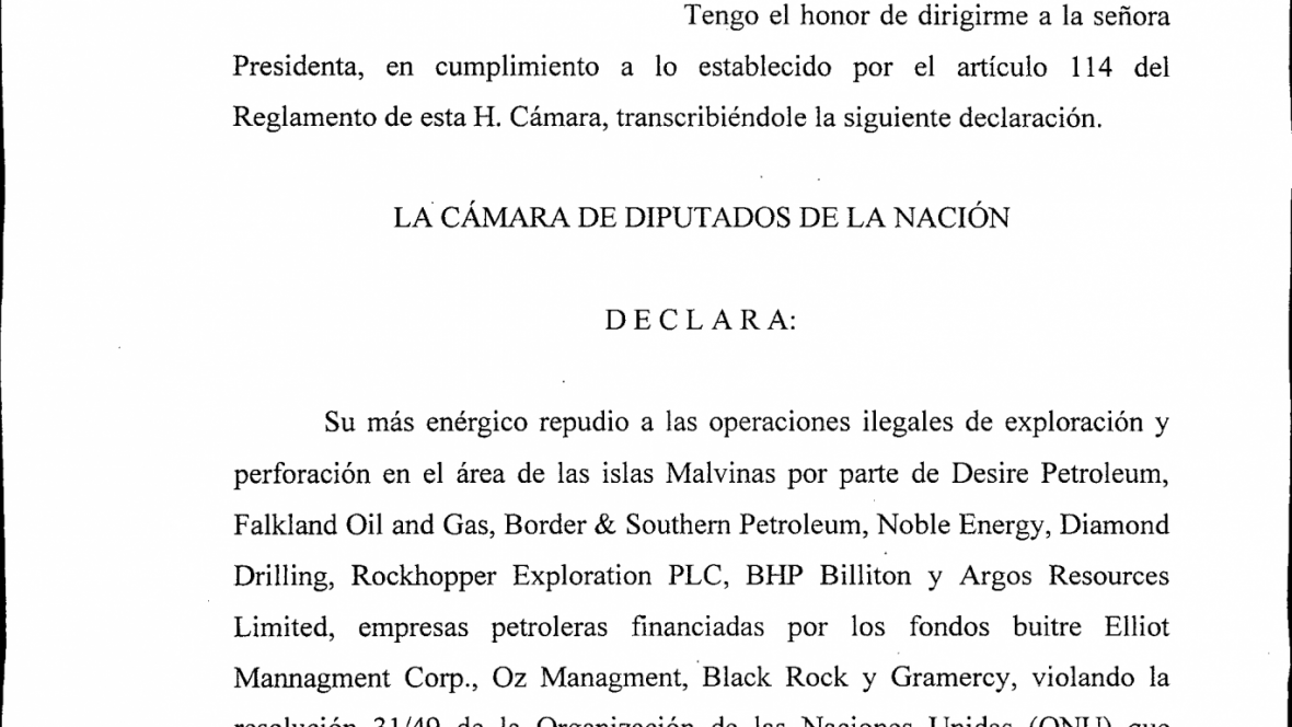 Repudio A La Exploracion Ilegal En Malvinas Mediatica Digital